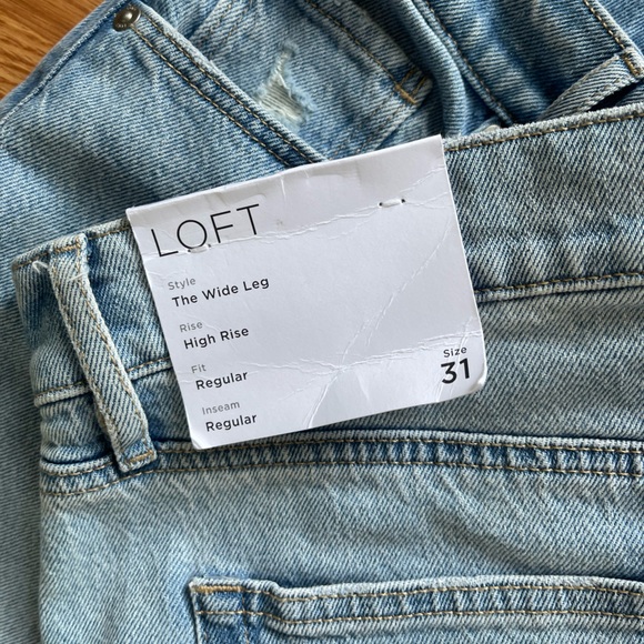 NWT LOFT Blue High-rise Wide Leg Jeans - Picture 5 of 5